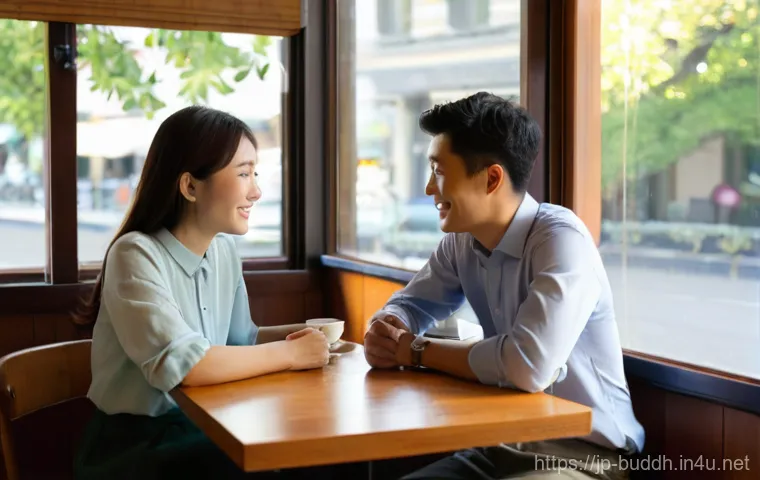 불교에서의 전생 - **A Serene Moment of Familiarity:** A young Japanese woman in her late 20s, with a thoughtful, gentl...