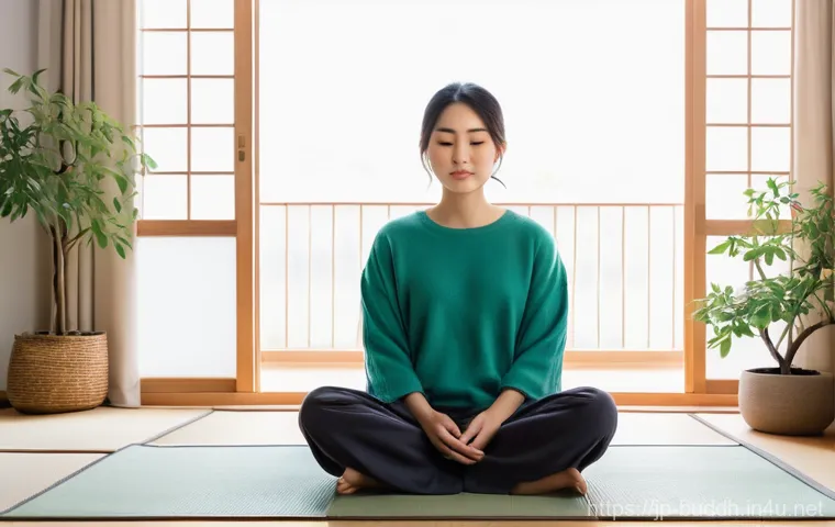 불교에서의 평화와 조화 - Image Prompt 1: Digital Serenity in a Minimalist Japanese Home** 불교에서의 평화와 조화 - Image Prompt 1: Digital Serenity in a Minimalist Japanese Home**