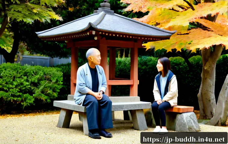 불교의 현대적 해석 - Photorealistic modern interpretation of Buddhism, a calm Japanese woman in modest contemporary cloth...